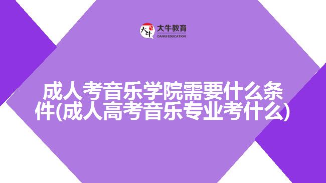 成人考音樂(lè)學(xué)院需要什么條件(成人高考音樂(lè)專業(yè)考什么)