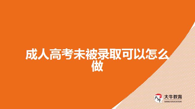 成人高考未被錄取可以怎么做