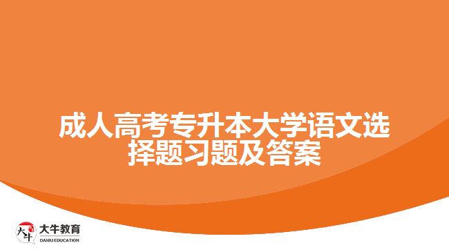 成人高考專升本大學(xué)語文選擇題習(xí)題及答案