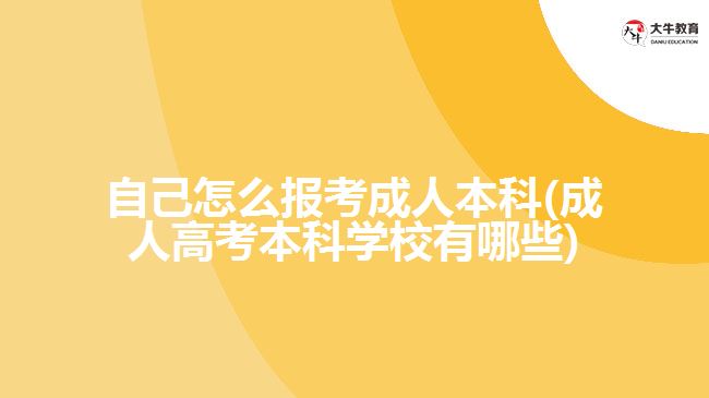 自己怎么報考成人本科(成人高考本科學(xué)校有哪些)