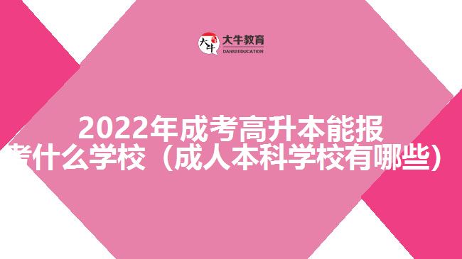 2022年成考高升本能報(bào)考什么學(xué)校（成人本科學(xué)校有哪些）