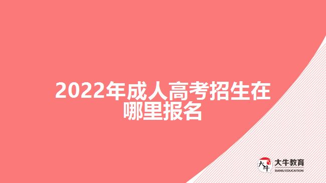 2022年成人高考招生在哪里報名