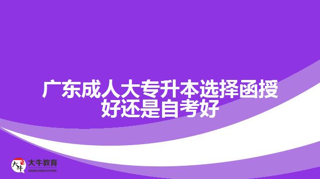 廣東成人大專(zhuān)升本選擇函授好還是自考好