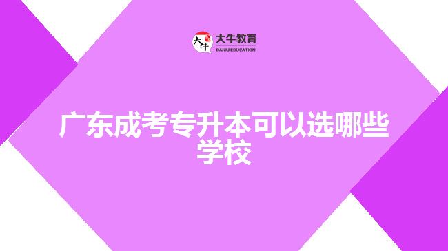 廣東成考專升本可以選哪些學(xué)校