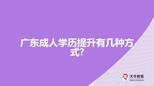 廣東成人學(xué)歷提升有幾種方式?