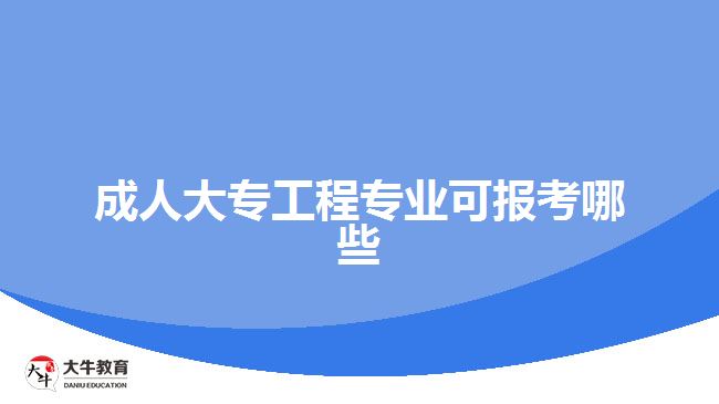 成人大專工程專業(yè)可報考哪些