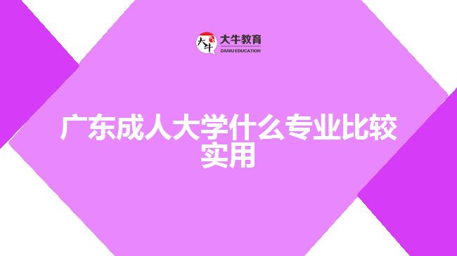 廣東成人大學(xué)什么專業(yè)比較實用