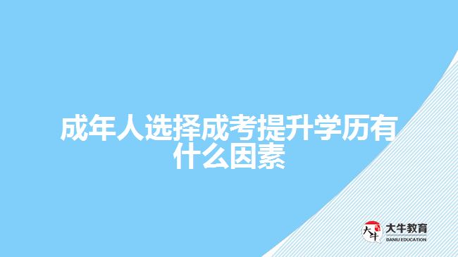 成年人選擇成考提升學(xué)歷有什么因素