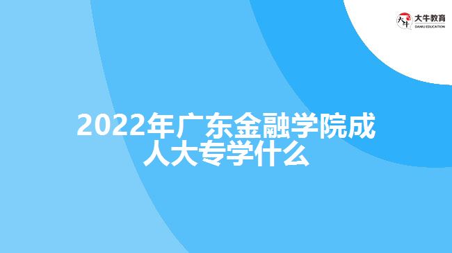 2022年廣東金融學院成人大專學什么