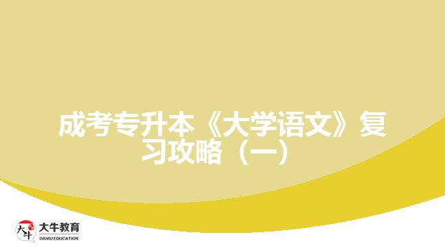 成考專升本《大學(xué)語(yǔ)文》復(fù)習(xí)攻略