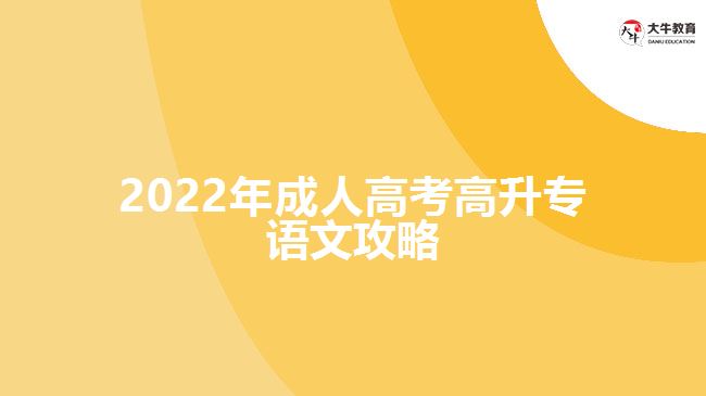 2022年成人高考高升專語文攻略