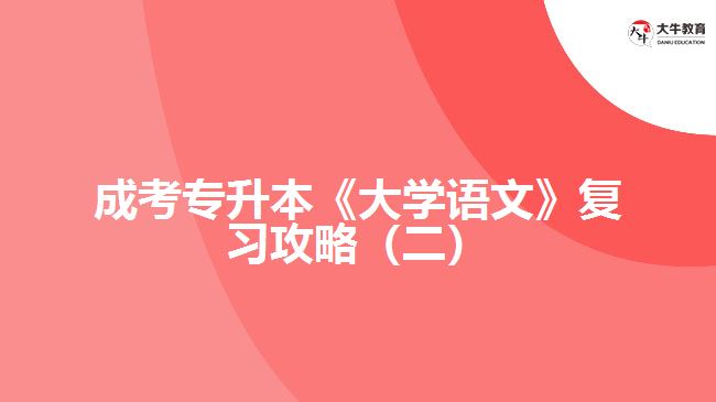 成考專升本《大學(xué)語(yǔ)文》復(fù)習(xí)攻略