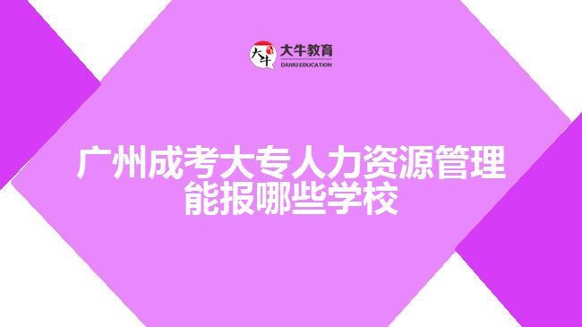 成考大專人力資源管理能報哪些學(xué)校