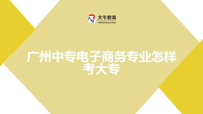 廣州中專電子商務(wù)專業(yè)怎樣考大專