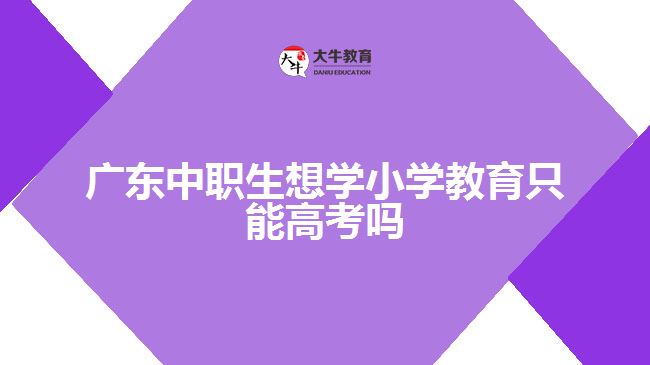 廣東中職生想學小學教育只能高考嗎