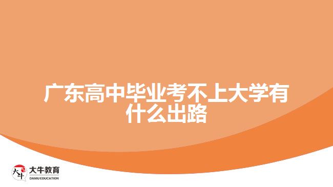 廣東高中畢業(yè)考不上大學有什么出路