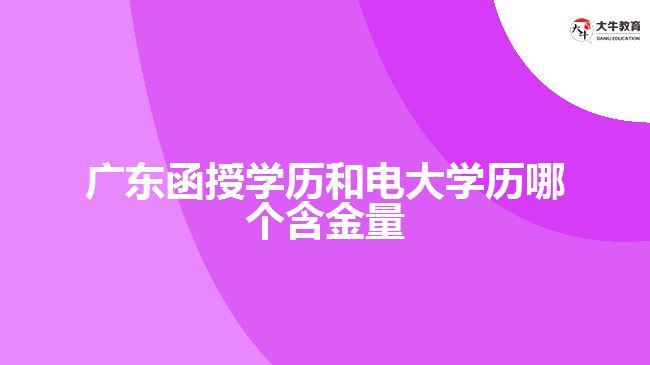 廣東函授學歷和電大學歷哪個含金量