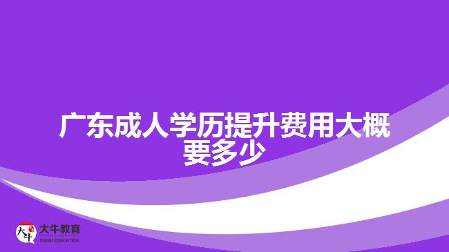 廣東成人學(xué)歷提升費用大概要多少