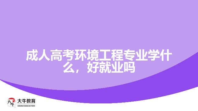 成人高考環(huán)境工程專業(yè)學(xué)什么，好就業(yè)嗎