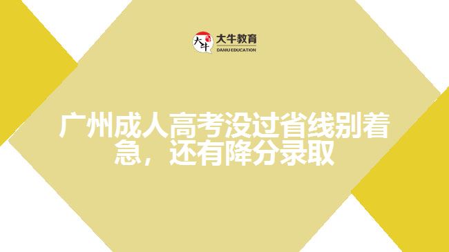 廣州成人高考沒過省線別著急