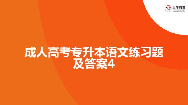 成人高考專升本語(yǔ)文練習(xí)題及答案4