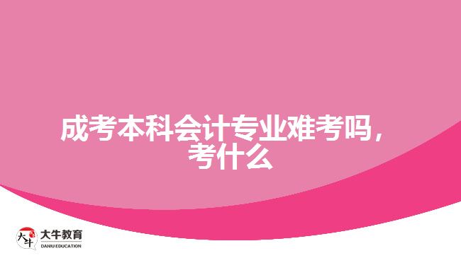 成考本科會計專業(yè)難考嗎，考什么