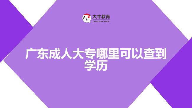 廣東成人大專哪里可以查到學歷