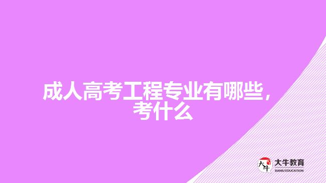 成人高考工程專(zhuān)業(yè)有哪些，考什么