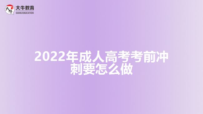 2022年成人高考考前沖刺要怎么做