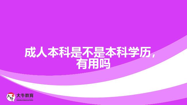 成人本科是不是本科學歷，有用嗎