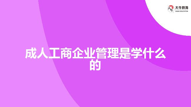 成人工商企業(yè)管理是學什么的