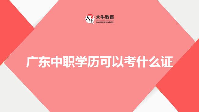 廣東中職學(xué)歷可以考什么證