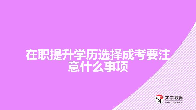 提升學歷選擇成考要注意什么事項