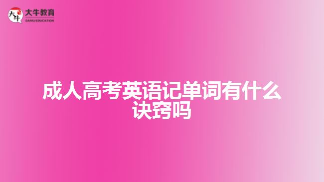 成人高考英語(yǔ)記單詞有什么訣竅嗎