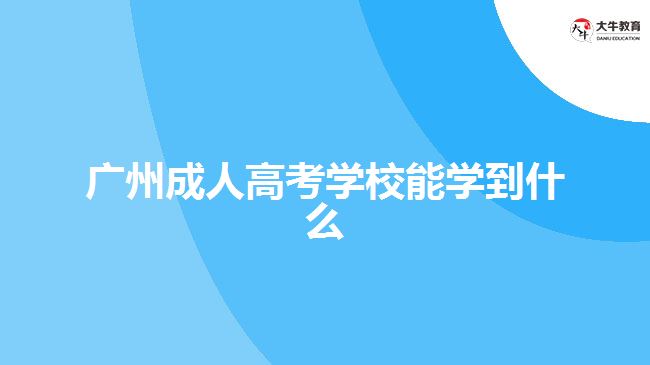 廣州成人高考學(xué)校能學(xué)到什么