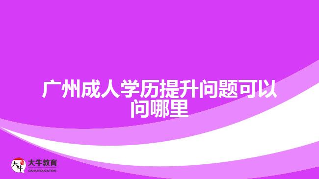 廣州成人學(xué)歷提升問(wèn)題可以問(wèn)哪里