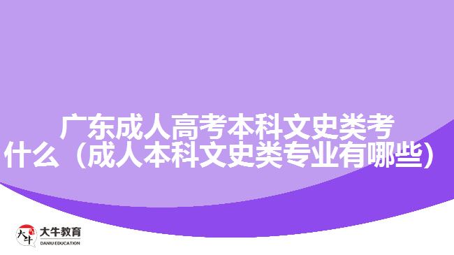 廣東成人高考本科文史類考什么