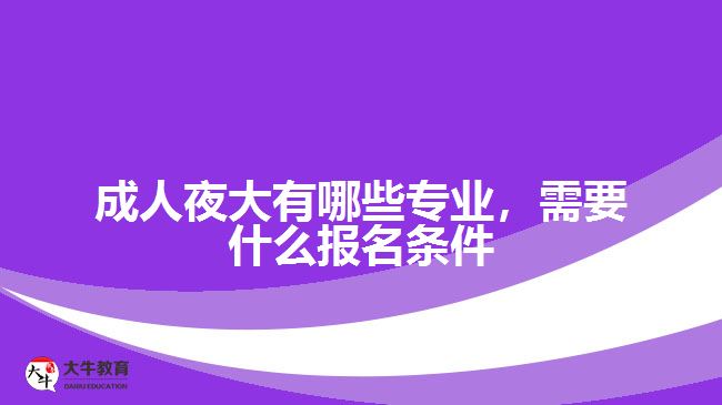 成人夜大有哪些專業(yè)，需要什么報(bào)名條件