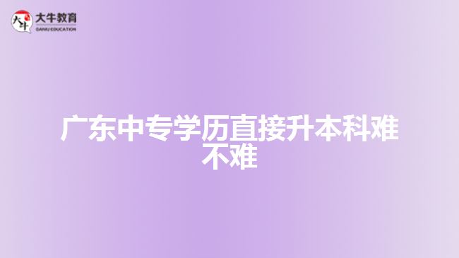 廣東中專(zhuān)學(xué)歷直接升本科難不難