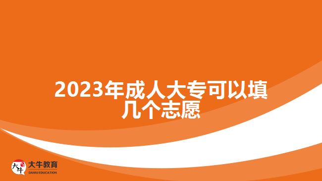 2023年成人大?？梢蕴顜讉€(gè)志愿