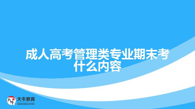 成人高考管理類專業(yè)期末考什么內容