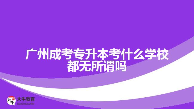 廣州成考專升本考什么學(xué)校都無(wú)所謂嗎