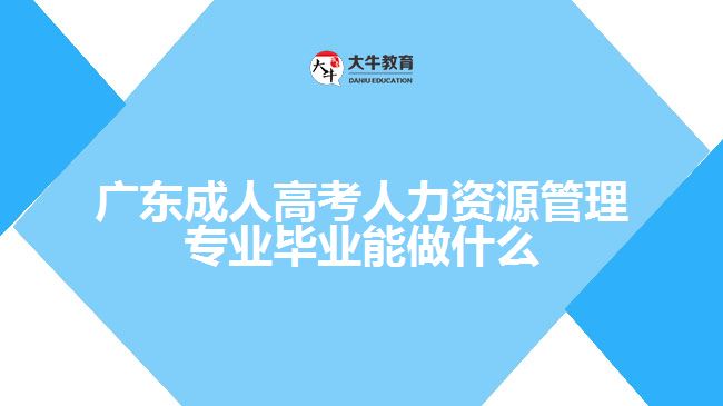 廣東成人高考人力資源管理專業(yè)畢業(yè)能做什么