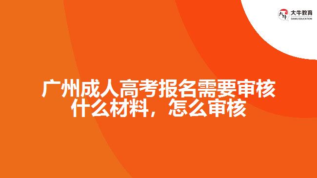 廣州成人高考報(bào)名需要審核什么材料，怎么審核