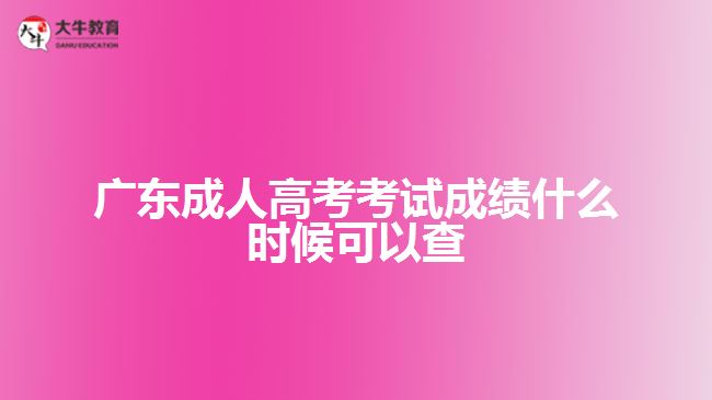 廣東成人高考考試成績(jī)什么時(shí)候可以查