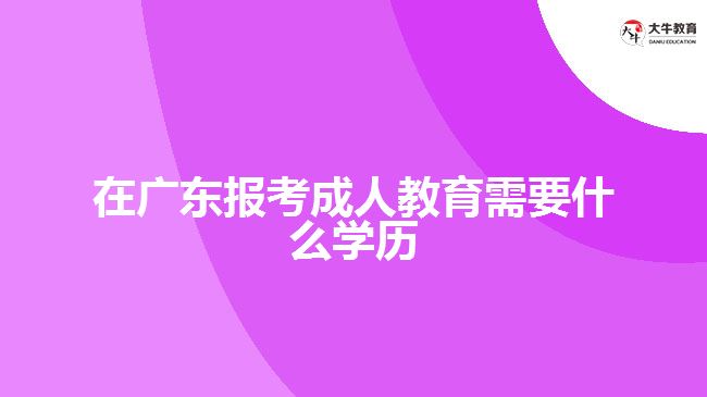 在廣東報考成人教育需要什么學(xué)歷