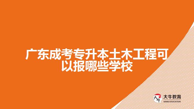 廣東成考專升本土木工程可以報哪些學(xué)校