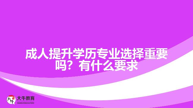 成人提升學(xué)歷專業(yè)選擇重要嗎？有什么要求