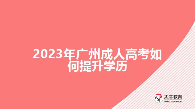 2023年廣州成人高考如何提升學(xué)歷