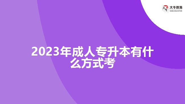 2023年成人專(zhuān)升本有什么方式考